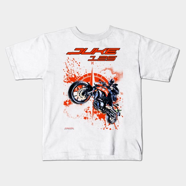 Duke 125 Racing Kids T-Shirt by EvolutionMotoarte